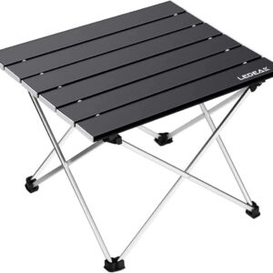 Ledeak Portable Camping Table, Lightweight Folding Table with Aluminum Table Top and Carry Bag, Easy to Carry, Perfect for Outdoor, Picnic, Cooking, Beach, Hiking, Fishing