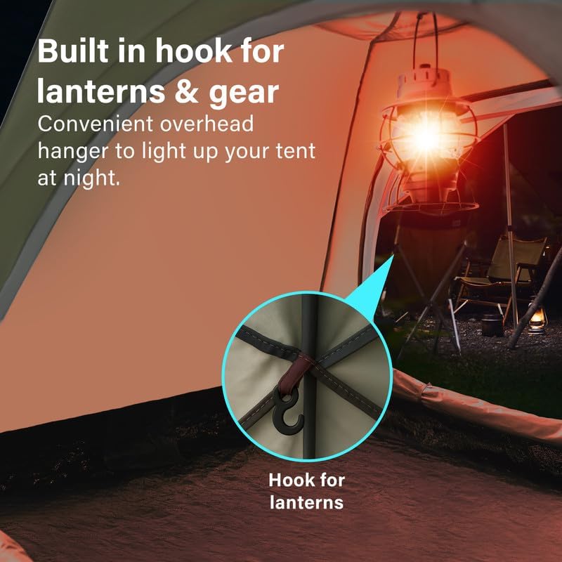 Camping Tent, Instant Pop Up Tent,Waterproof Dome Large Lightweight 4 Seasons Tent,with Removable Outer Tarpaulin & Carry Bag,Easy Set-Up - Image 6