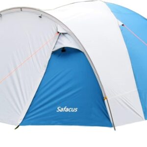 SAFACUS 3-4 Person Dome Camping Tent, Double layer, Full Waterproof Holiday Family 3 to 4 Man Tent, Easy to Set Up for Outdoors Hiking Fishing Traveling Beach Vacation