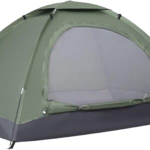 Outsunny 2 Person Camping Tent, Dome Tent with Zipped Doors, Storage Pocket, Portable Handy Bag