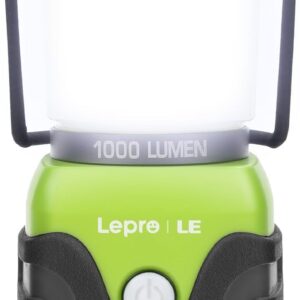 LE Camping Lantern, 1000 Lumen Camping Lights Battery Powered, Dimmable Warm White and Daylight Modes, Battery Lantern for Power Cuts, Emergency Lighting, Suit for Hiking, Fishing, Tents, etc.