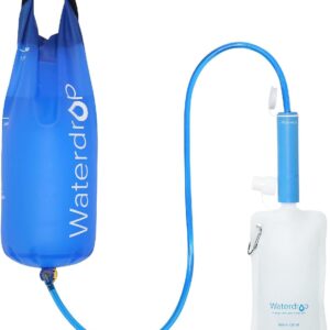 Waterdrop Water Filter Camping, Personal Water Filter Straw with Gravity Water Bag, 0.01 Micron Water Filtration System Drinking Water Purifier for Survival Equipment, Emergency Hiking