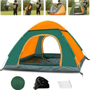 3-4 Person Instant Pop Up Lightweight Camping Tent, Outdoor Easy Set Up Automatic Family Travel Tents, Portable Waterproof Windproof Anti-UV Sun Shelter Tent for Beach Picnic Camping
