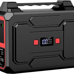 Powkey 99Wh/ 27000mAh Portable Power Station,100W Camping Power Pack,Solar Generator with AC/DC/USB/Type C Outlet for Outdoors Camping Travel Fishing Emergency Power Supply