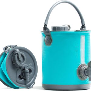 Colapz 8l Premium 2-in-1 Collapsible Water Container, BPA Free Camping Liquid Carrier Handle Bucket with Portable Lid, Dispenser Tap and Versatile Portable Accessories, UK Designed