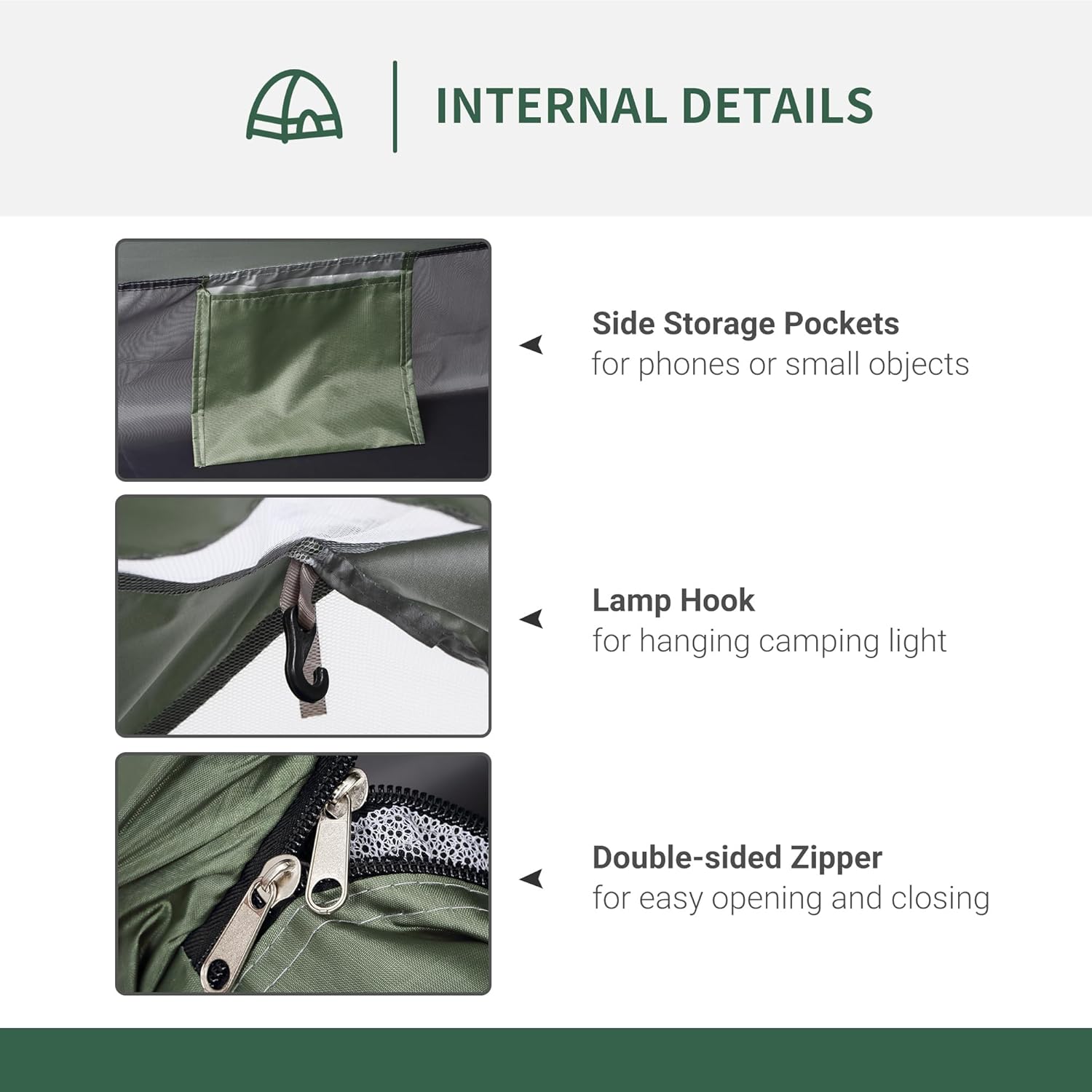Outsunny 2 Person Camping Tent, Dome Tent with Zipped Doors, Storage Pocket, Portable Handy Bag - Image 4