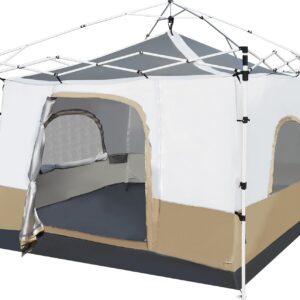 REDCAMP Canopy Camping Tent for Pop Up Canopy Tent, Inner Tent Converts Straight Leg 10'x10' or 10'x20' Canopy into Camping Tent, Fits 4-6 Person(Frame/Shelter NOT Included)