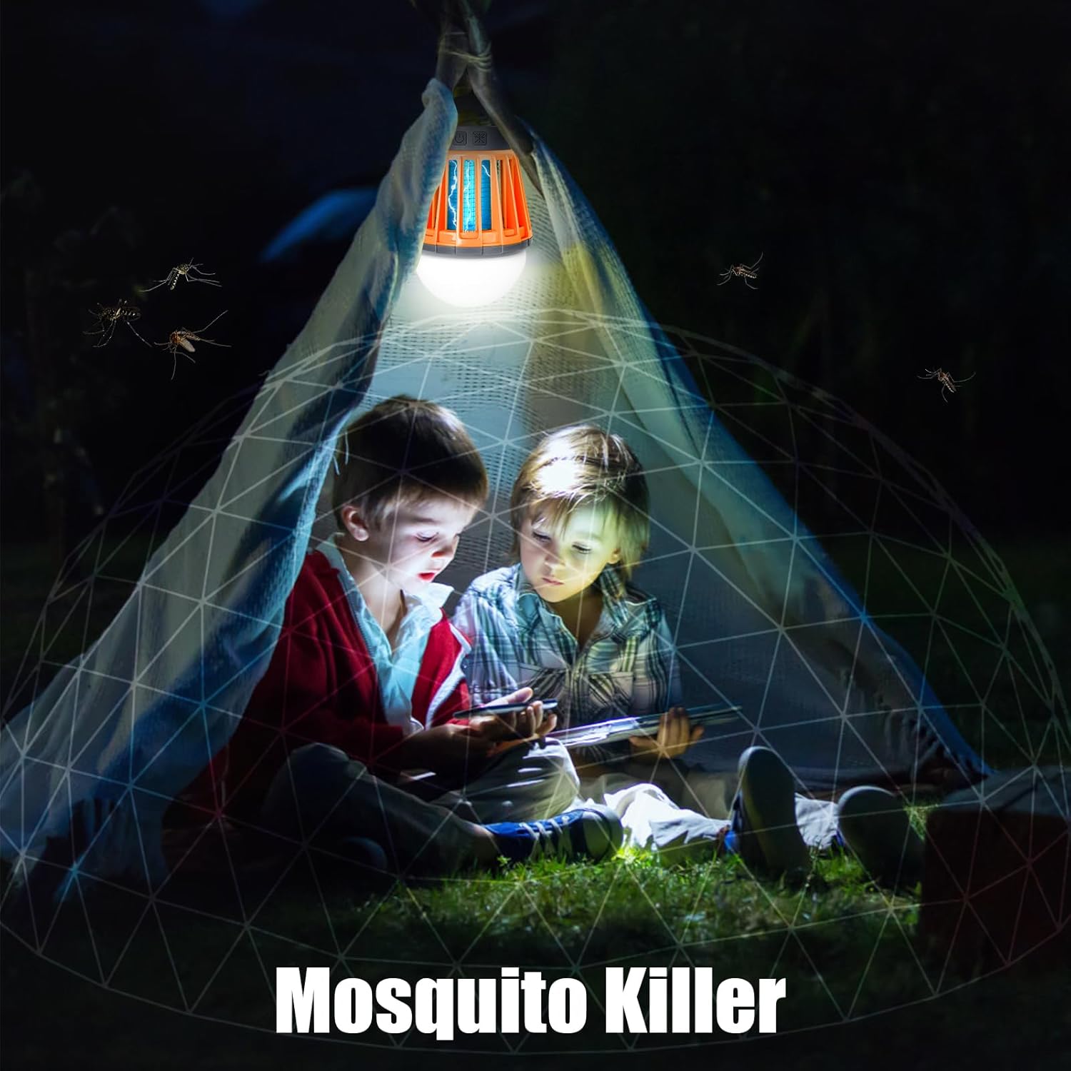 BroElec Camping Lantern, LED Camping Light Mosquito Killer Lamp 2-in-1, 20 Hrs Battery Life USB Rechargeable IPX6 Waterproof Lightweight Portable for Camping Outdoor Garden Tents Emergency - Image 3