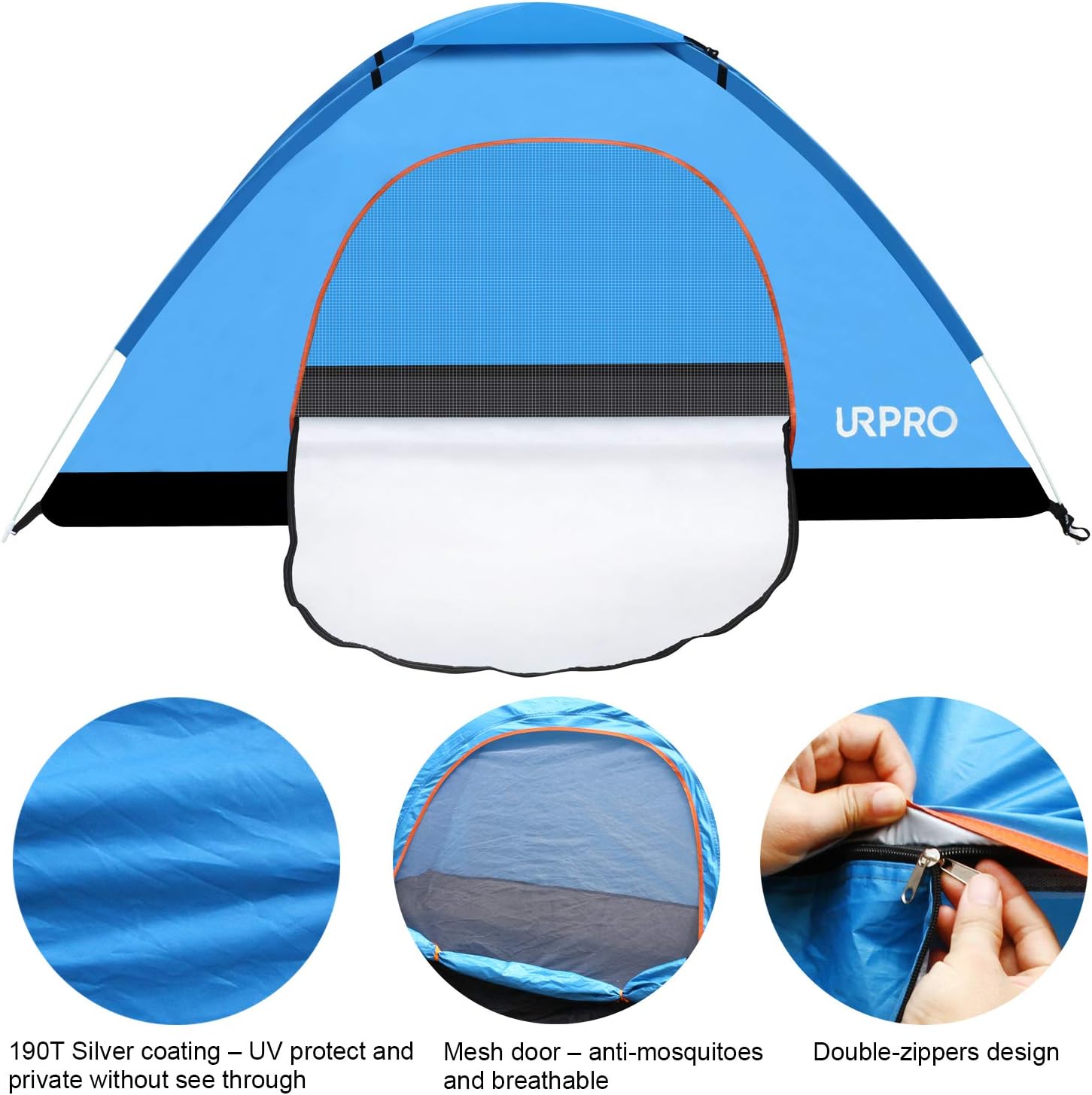 URPRO instant automatic pop up tent, 2 Person Lightweight Tent,Waterproof Windproof, UV Protection, Perfect for Beach, Outdoor, traveling,hiking,camping, hunting, fishing - Image 3