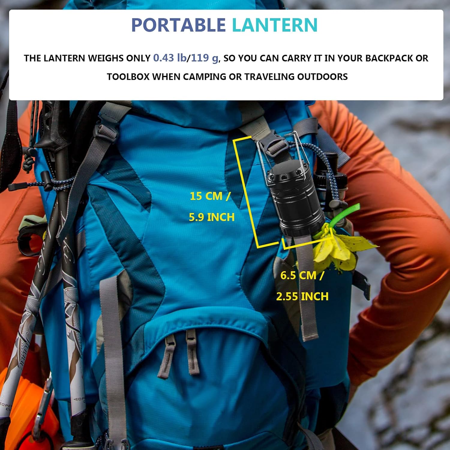 Jsdoin Camping Lights, 2 x Camping Lantern Battery Operated Portable LED Camping Lamp with Foldable Hook, Tent Lights Waterproof Outdoor Hanging Lamp for Emergency, Hiking, Camping, Black - Image 7