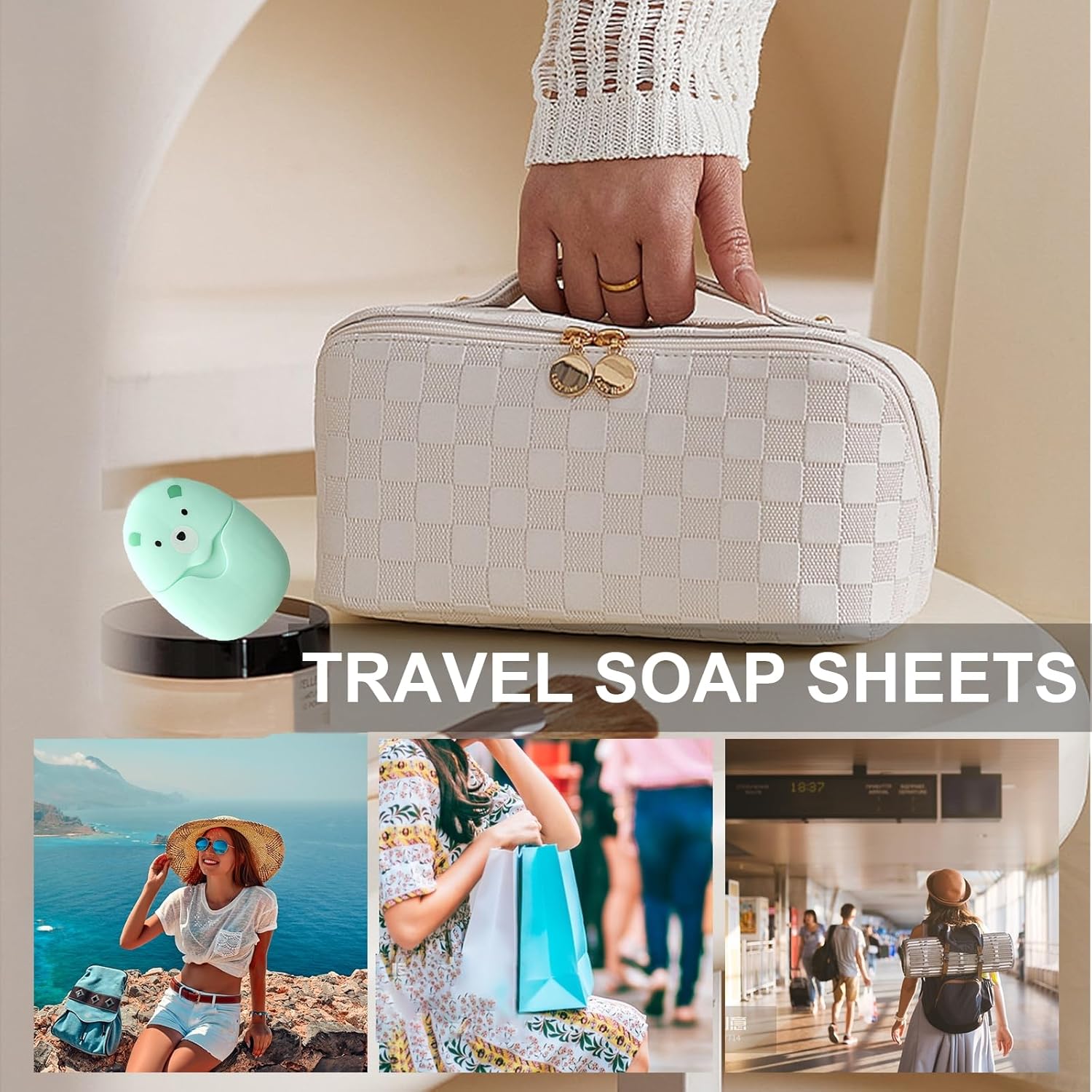 Fychuo Travel Soap Sheets Portable Soap Flakes Box Backpacking Essentials Disposable Travel Wash Hand Foaming Soap Cases On The Go Camping Accessories Hiking Cleaning Products Green - Image 3