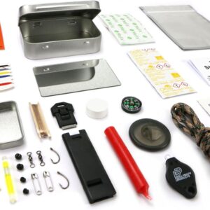 Mini Survival Tin - Pocket-sized tin, loaded with an impressive amount of outdoor survival essentials. UK-made.