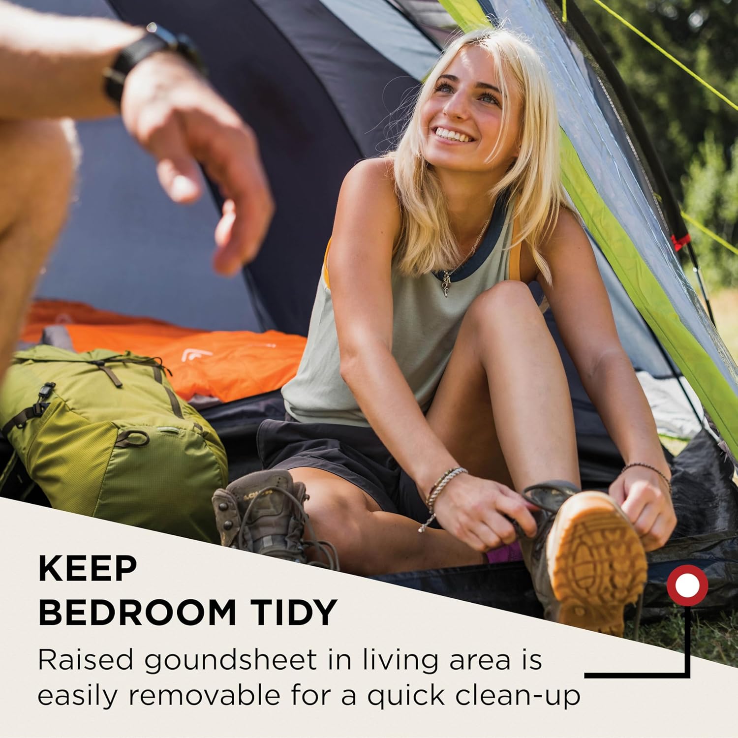 Coleman Tent Darwin 2-4 Person | Compact Lightweight Dome Tent | Models with Darkened Bedroom | Camping, Festival and Hiking Tent | 4500mm Waterproof | with Sewn-in Groundsheet - Image 8