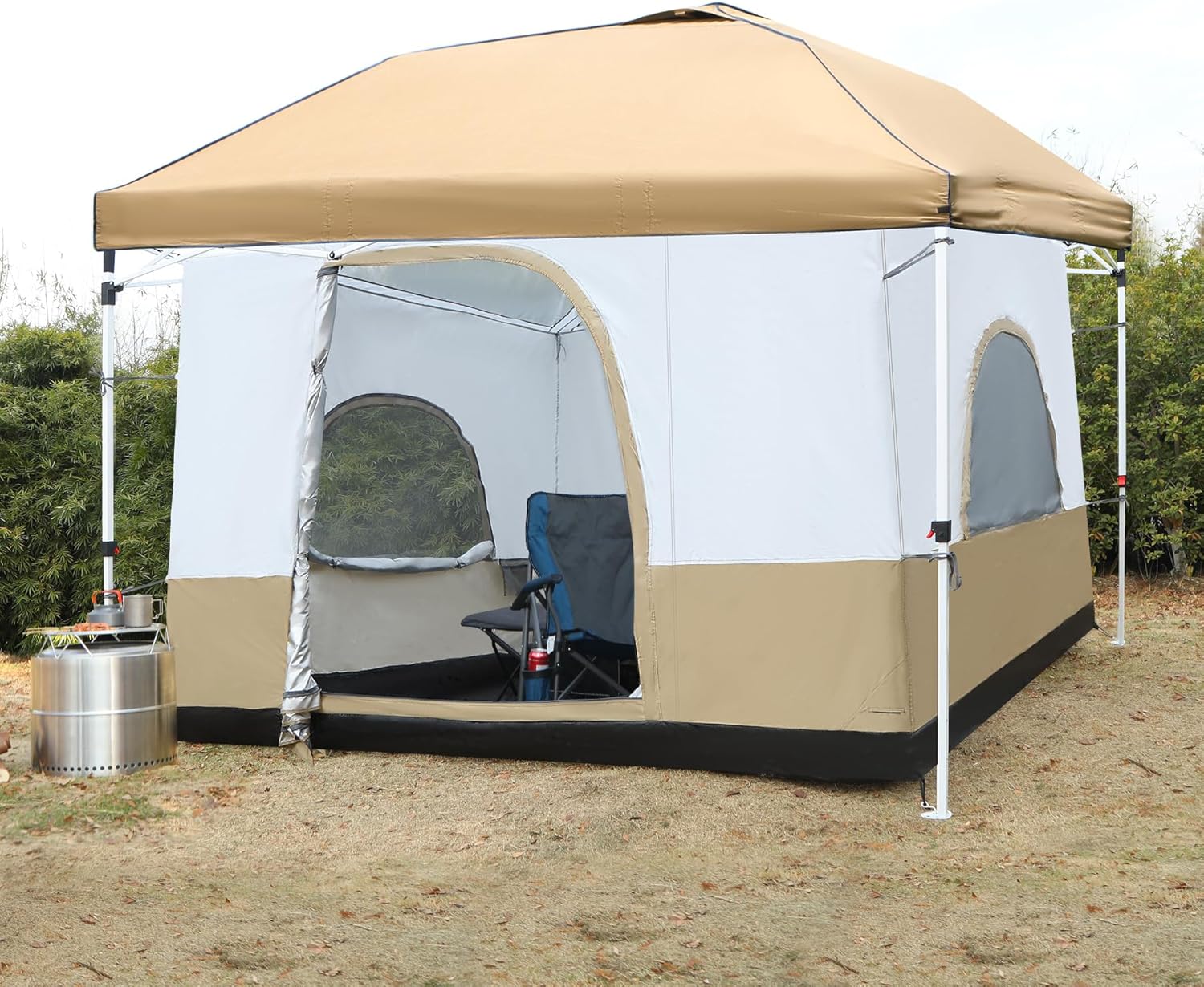 REDCAMP Canopy Camping Tent for Pop Up Canopy Tent, Inner Tent Converts Straight Leg 10'x10' or 10'x20' Canopy into Camping Tent, Fits 4-6 Person(Frame/Shelter NOT Included) - Image 11