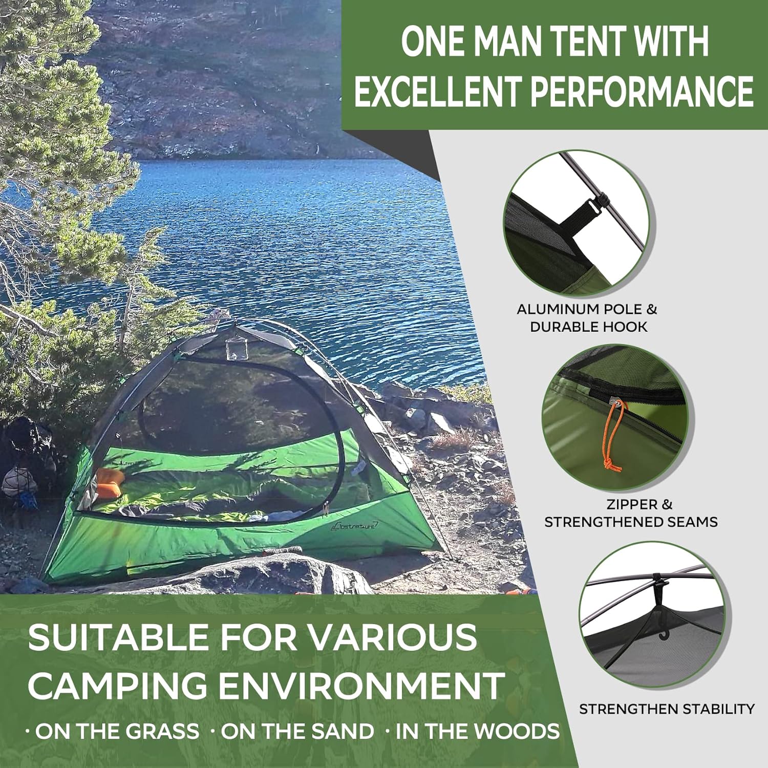 Clostnature Crux Lightweight Camping Tent - 1/2/3/4 Man Tent, Waterproof & Windproof 3 Season Tent, Double Layer, Compact Easy Setup Design for Hiking, Backpacking, Festivals, Family Camping, Outdoor - Image 4