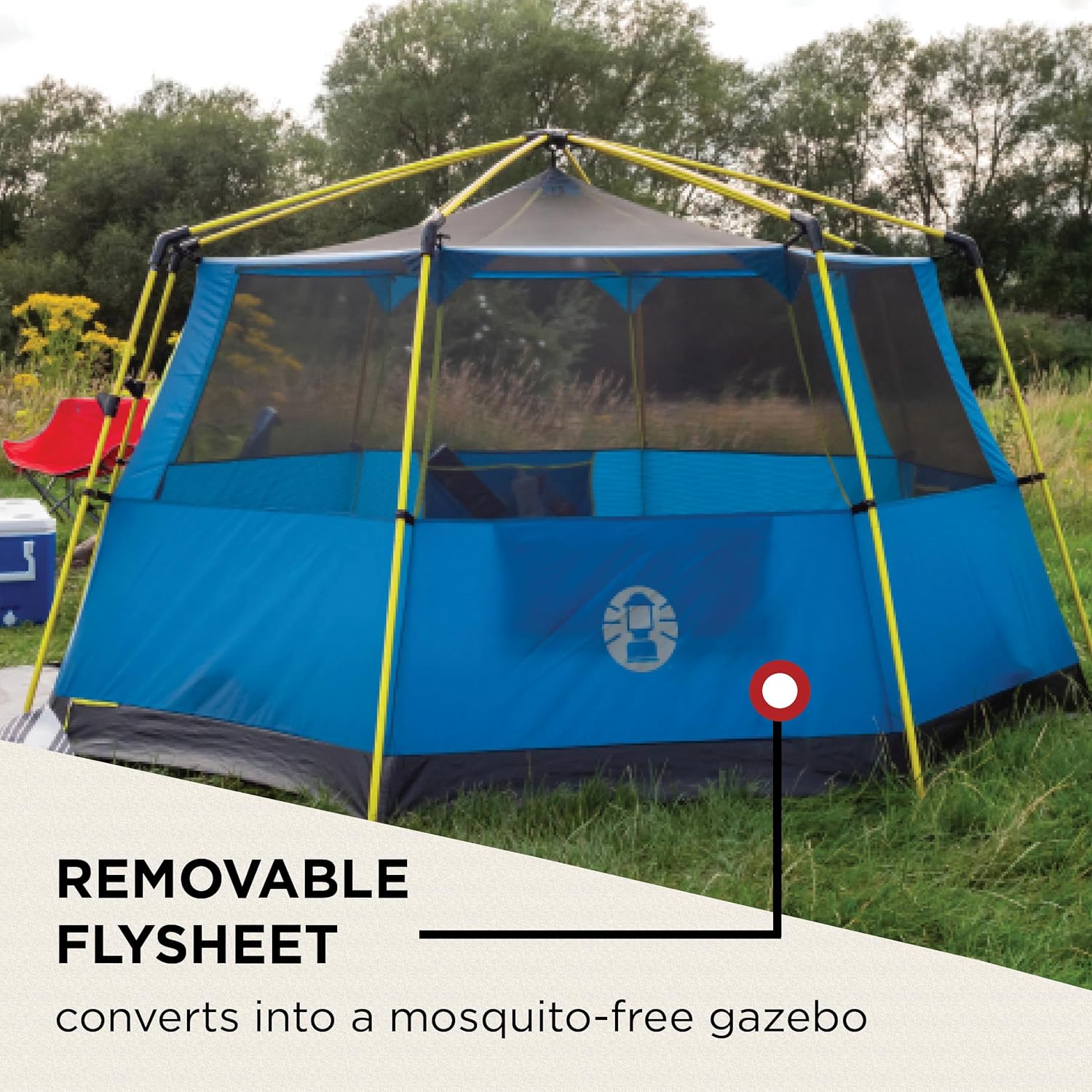 Coleman Tent Octago, 3 Man Tent Ideal for Camping in the Garden, Dome Tent, Waterproof 3 Person Camping Tent with Sewn-in Groundsheet - Image 5