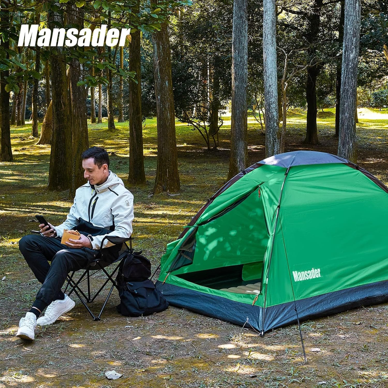 Mansader Camping Dome Tent for 2 Man, Easy Set Up Lightweight Portable Waterproof Outdoor Tent for Camping Hiking Travel - Image 6