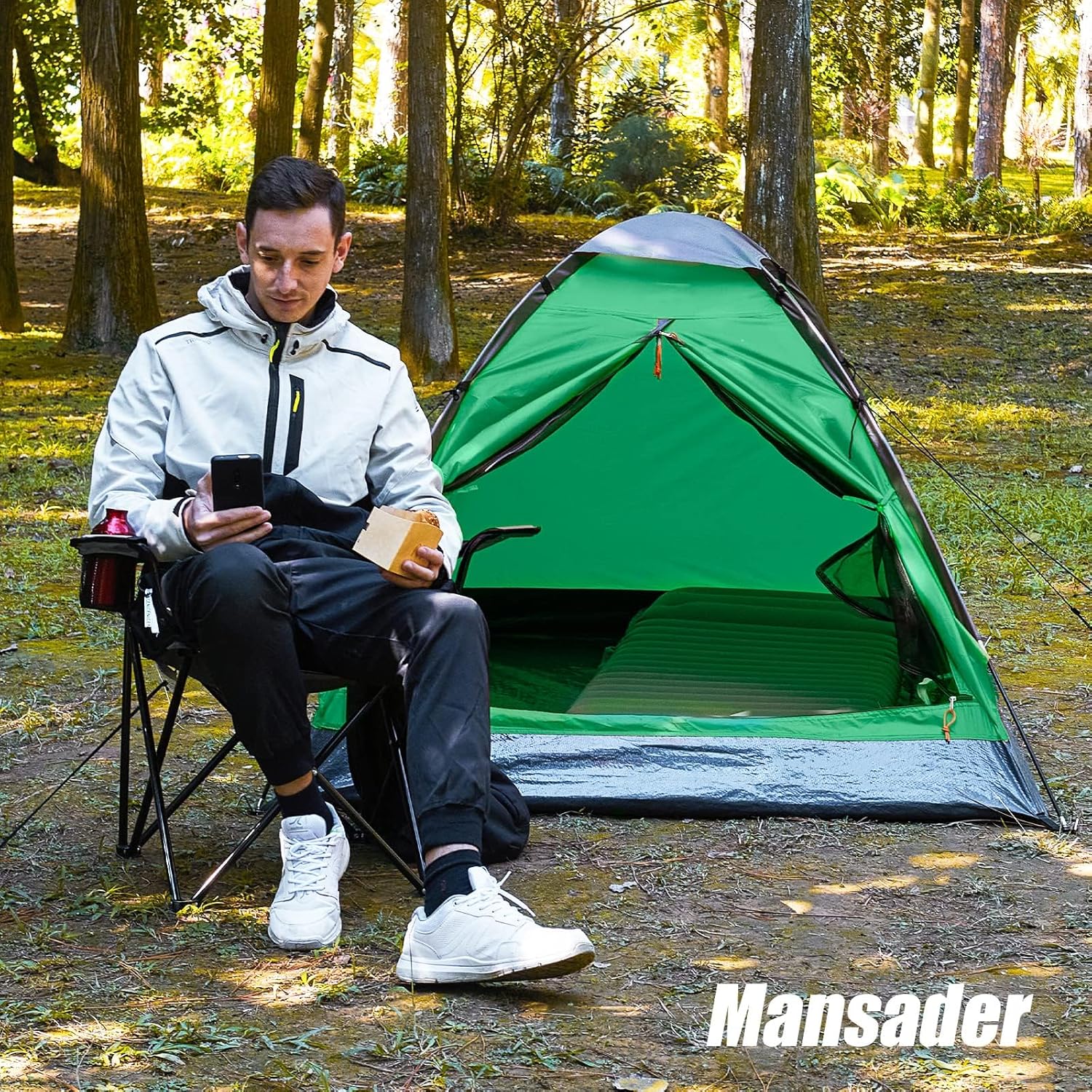 Mansader Camping Dome Tent for 2 Man, Easy Set Up Lightweight Portable Waterproof Outdoor Tent for Camping Hiking Travel - Image 5